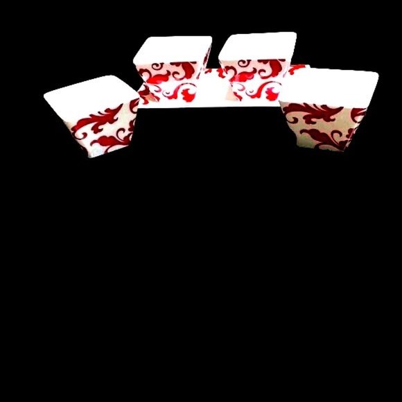 Fiori Ciroa Simple Serve Quality Porcelain Appetizer Four Dishes with Serving Tr - Picture 4 of 6